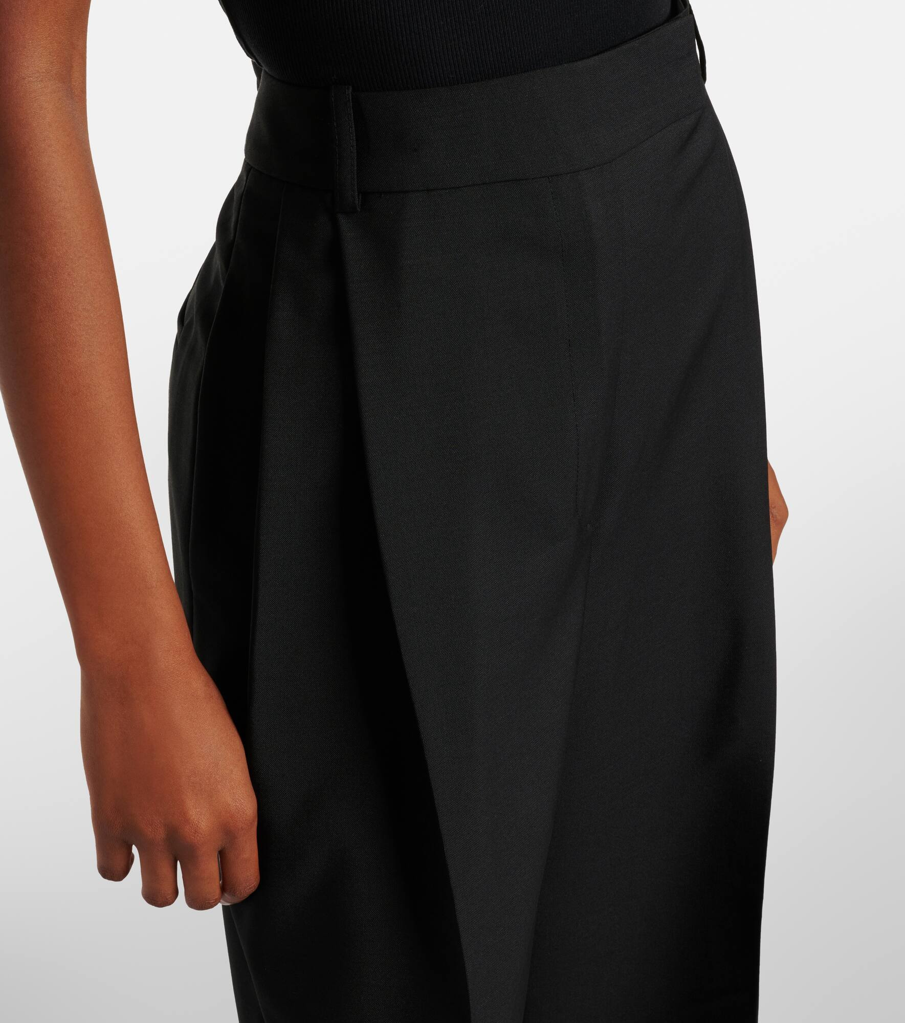 Mid-rise wool and mohair straight pants - 4