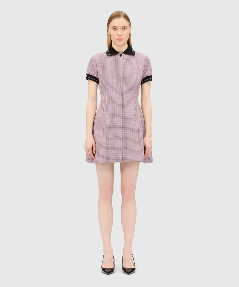MSGM Pink mini dress with check pattern outlook