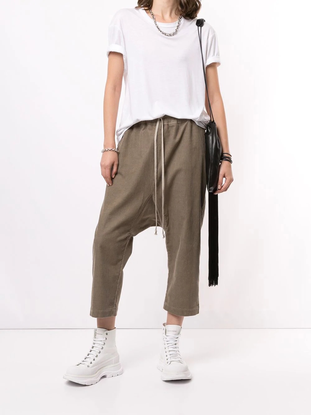 drop-crotch drawstring trousers - 2