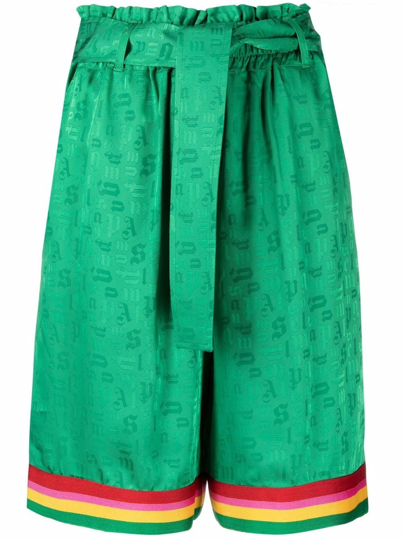 logo-print high-waisted shorts 1