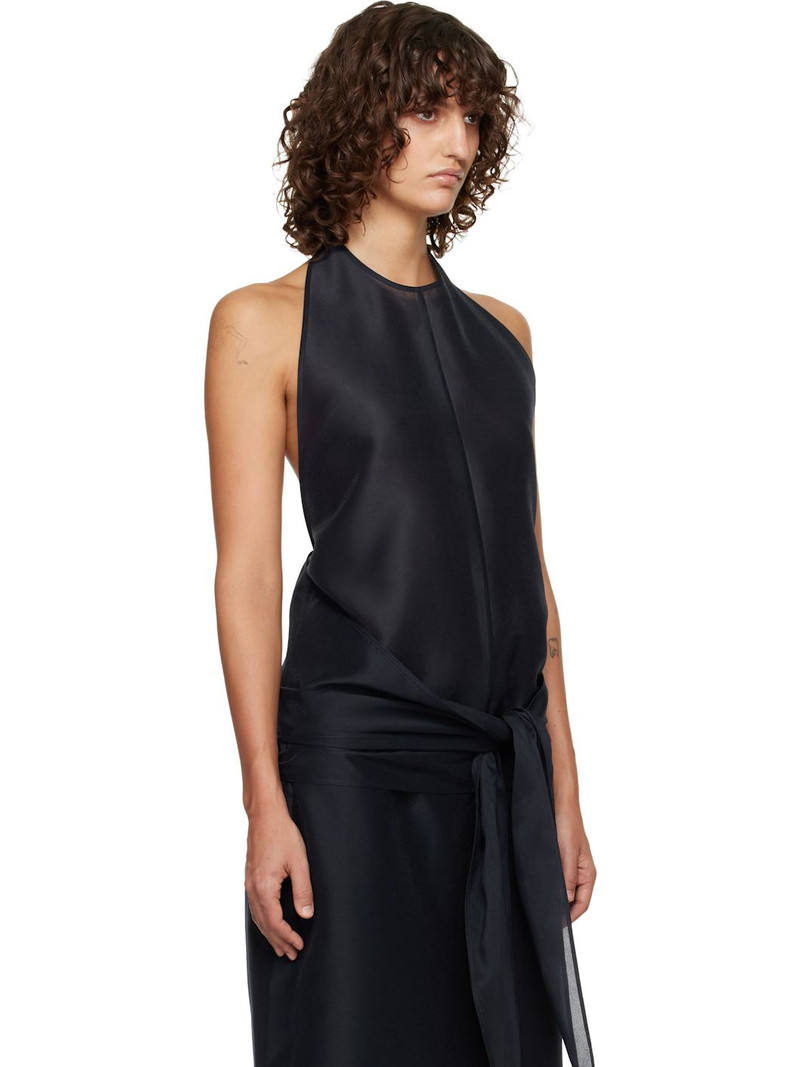 Navy Fluid Halterneck Top 2