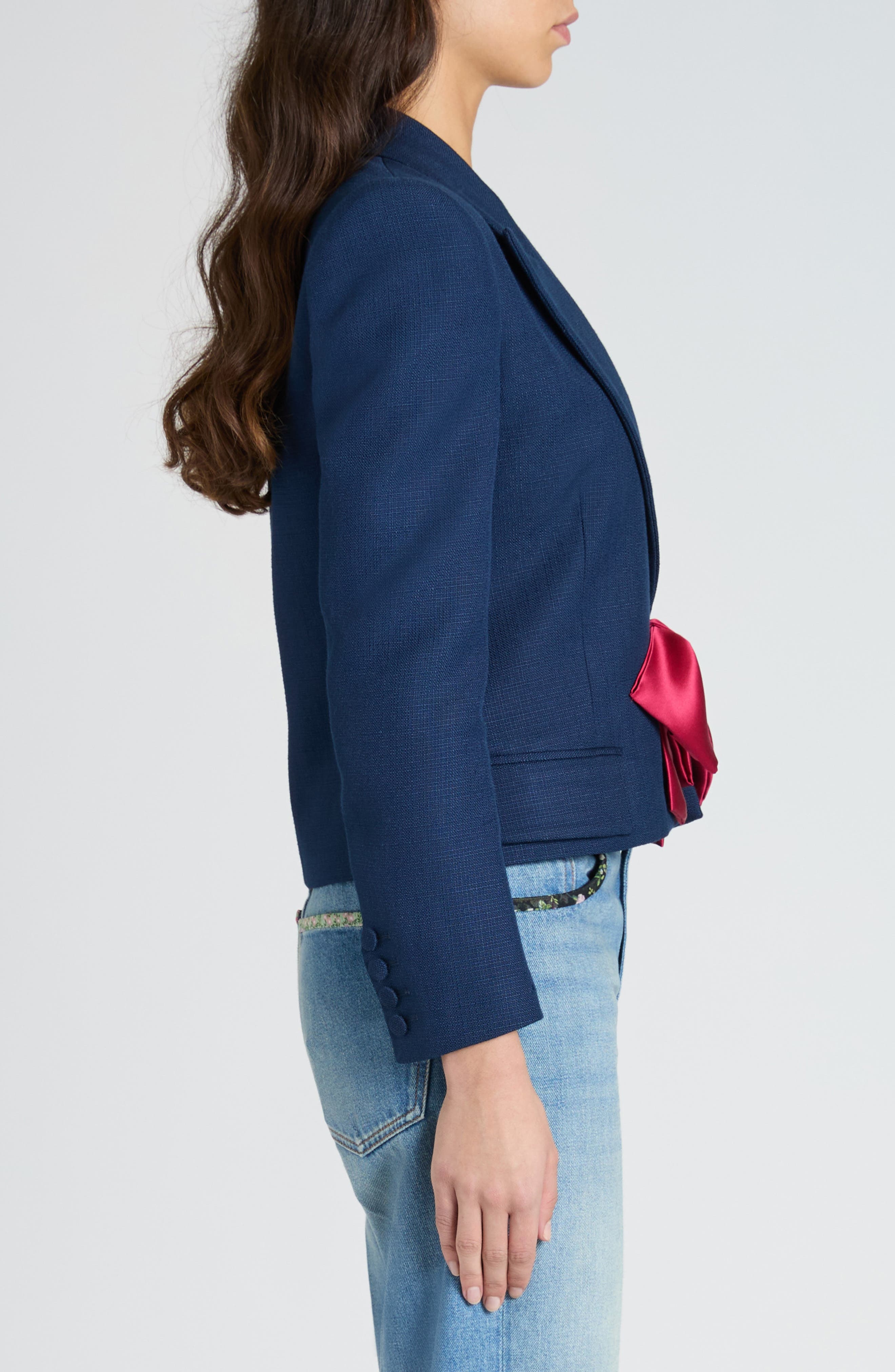 Valentino Garavani Bow Blazer in Provence Blue at Nordstrom - 4