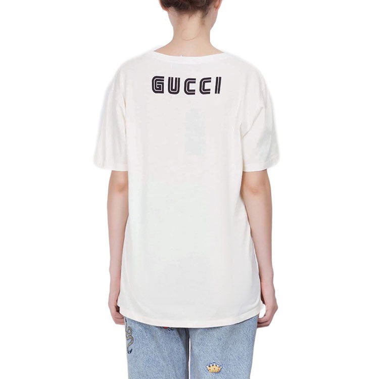 (WMNS) Gucci Bunny Pattern Crewneck Short Sleeve For White 492347-X3M80-7550 - 3