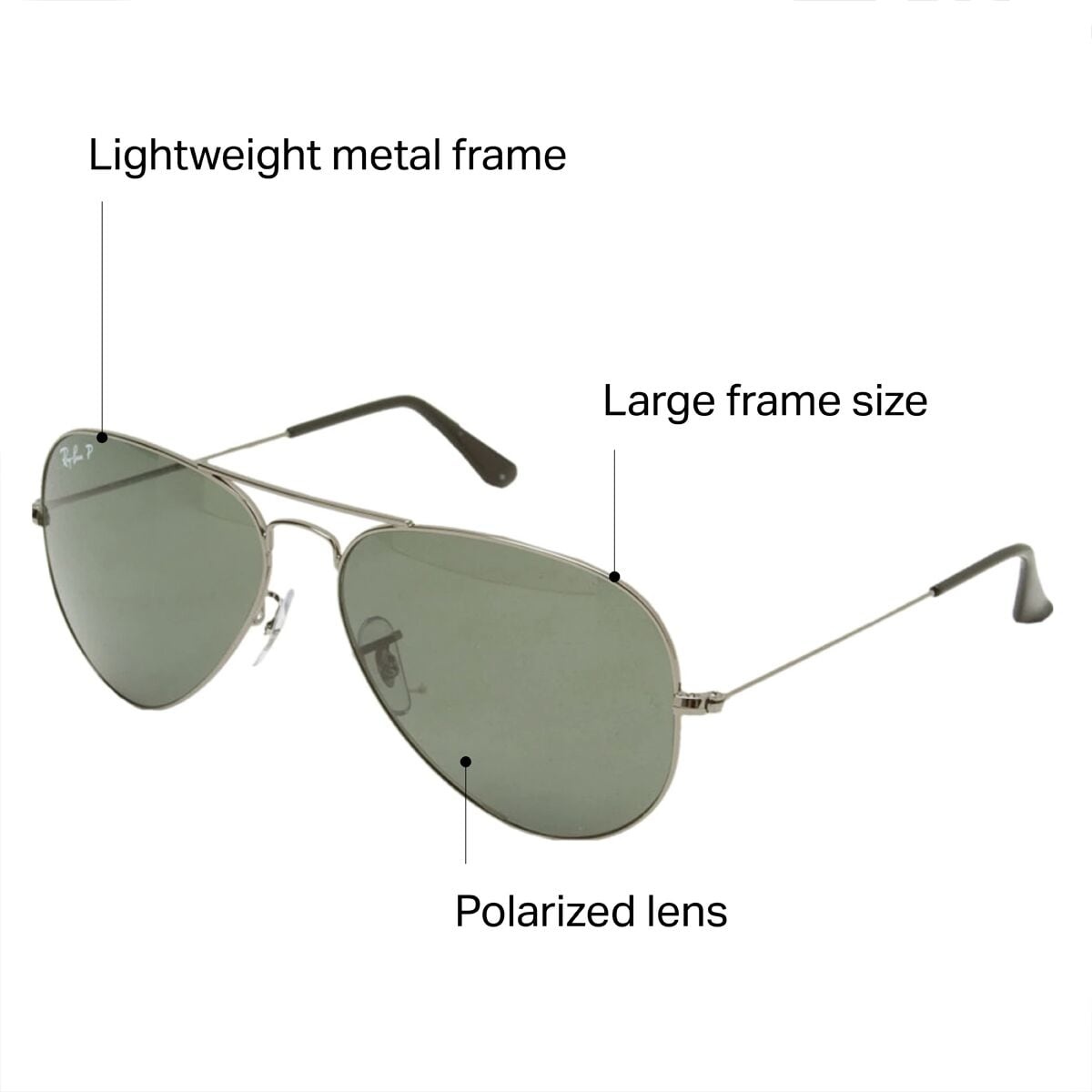 Aviator Large Metal Polarized Sunglasses - 2