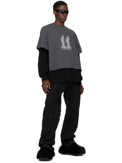 We11done Gray & Black Layered Long Sleeve T-Shirt outlook