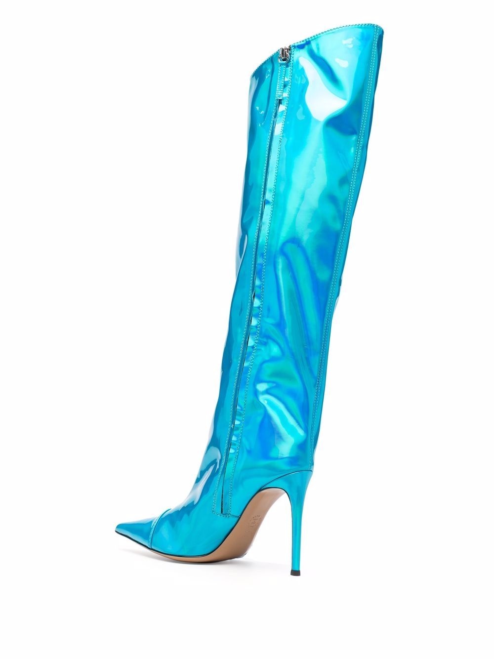metallic pointed-toe boots - 3