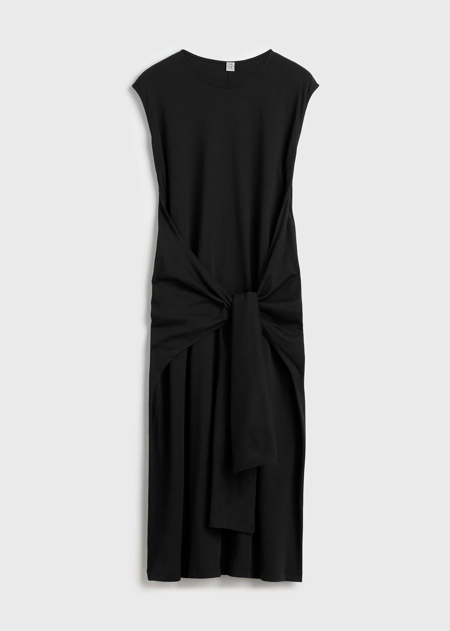 Tie-waist jersey dress black - 1