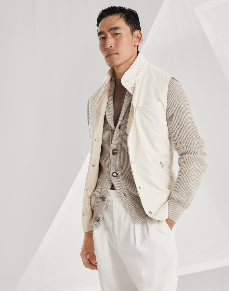 Malfilé cotton English rib cardigan with raglan sleeves 4