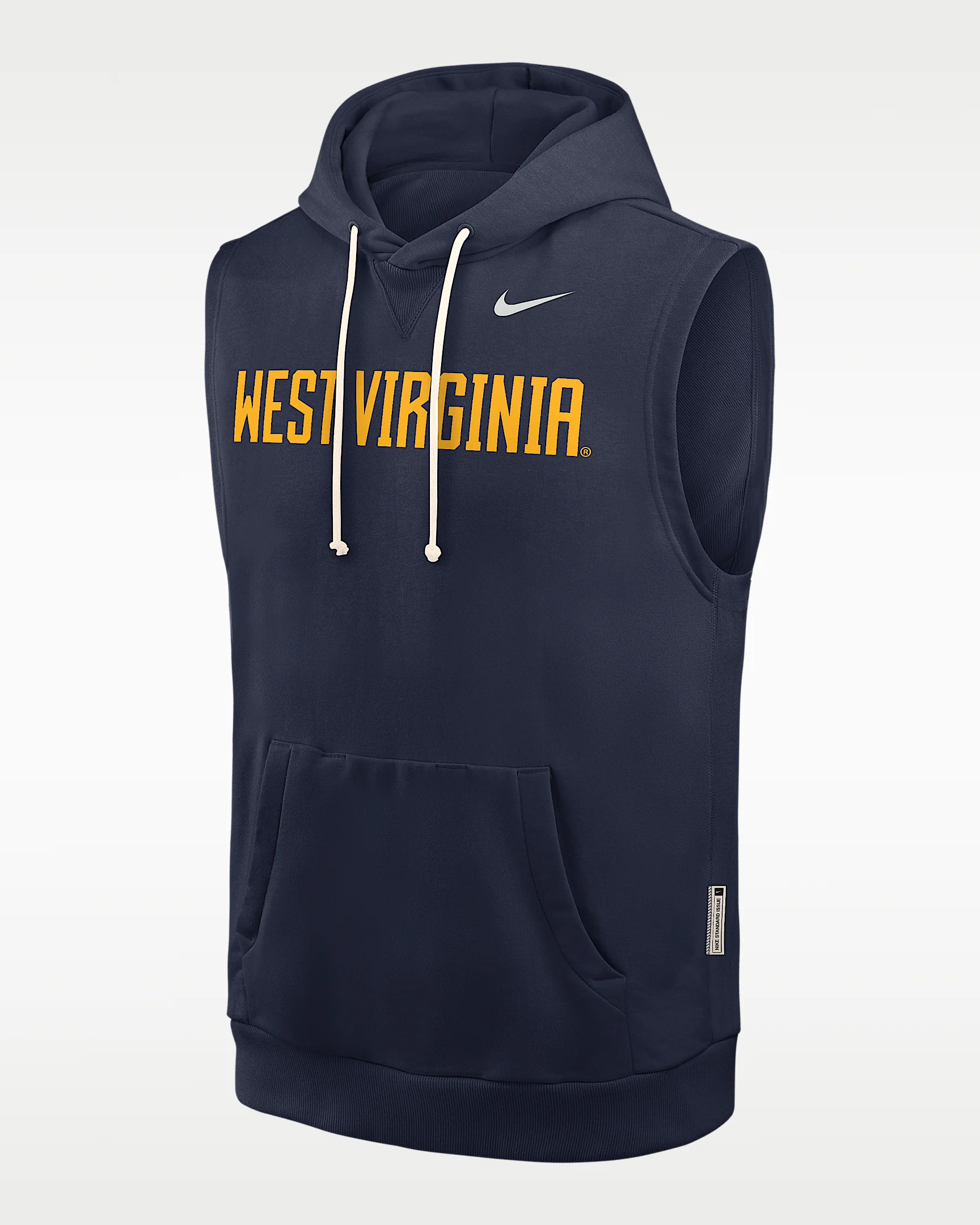 West Virginia Sideline Men's Nike Dri-FIT College Sleeveless Pullover Hoodie - 1