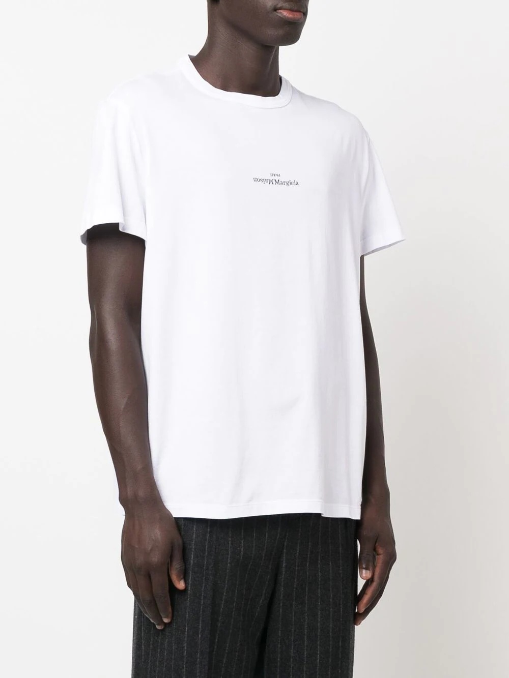 【Maison Margiela】Logo Printed Short Sleeve T-Shirt Men's Maison Margiela T-shirt hip hop pattern fitness short