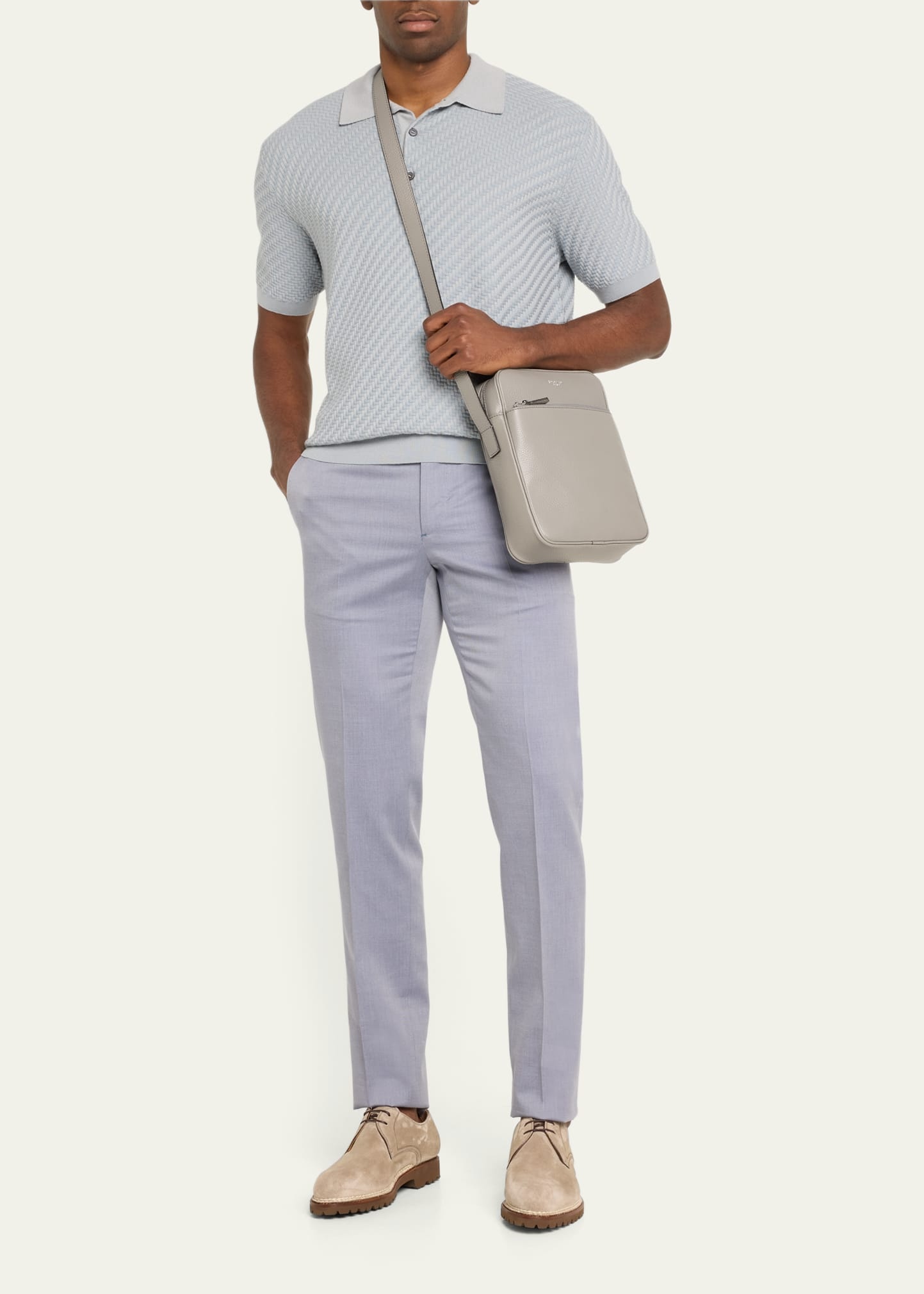 Men's Cachemire Leather Crossbody Bag - 5