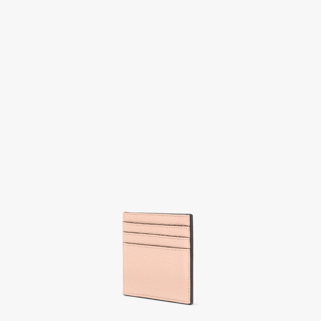 Peekaboo Selleria business card holder. Twist lock. Made of pink Cuoio Romano leather. Palladium-fin - 2