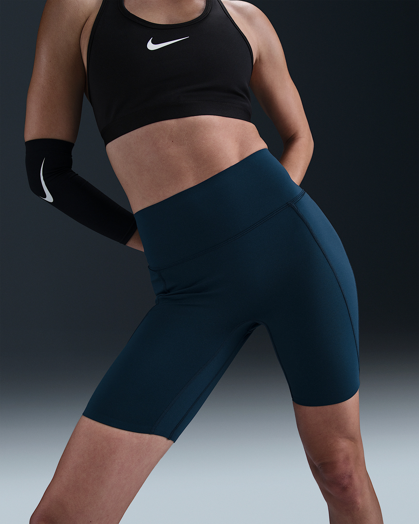 Nike Universa Women's Medium-Support High-Waisted 8" Biker Shorts with Pockets - 2