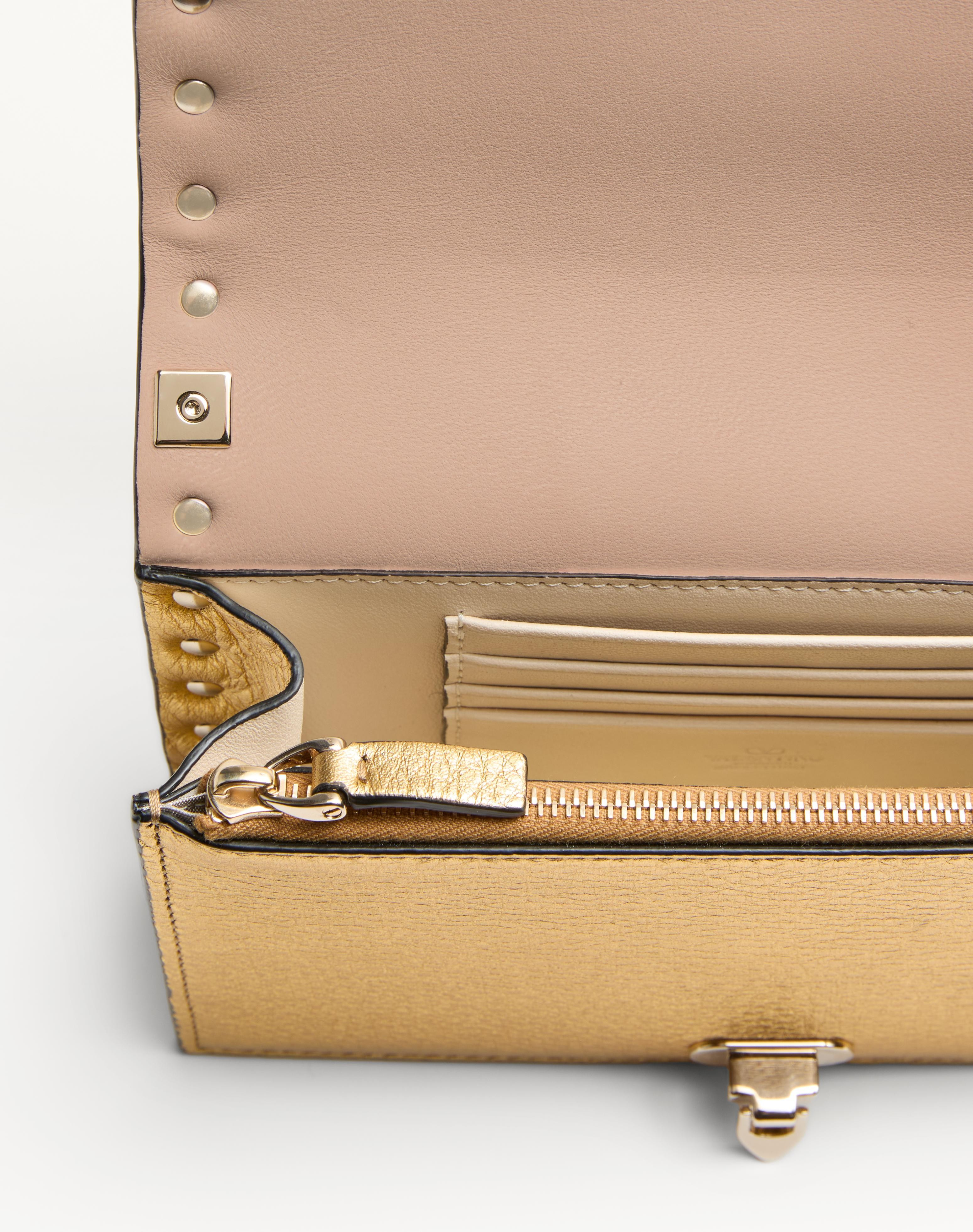 ROCKSTUD MINI CALFSKIN BAG WITH CHAIN IN LAMINATED GRAINY CALFSKIN - 6