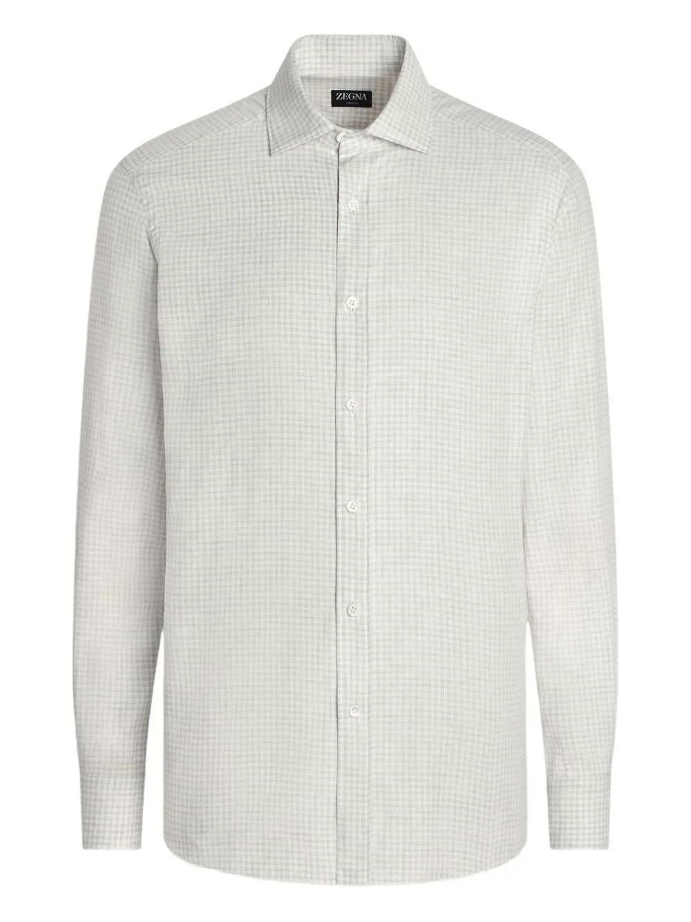 check-pattern point-collar shirt - 1