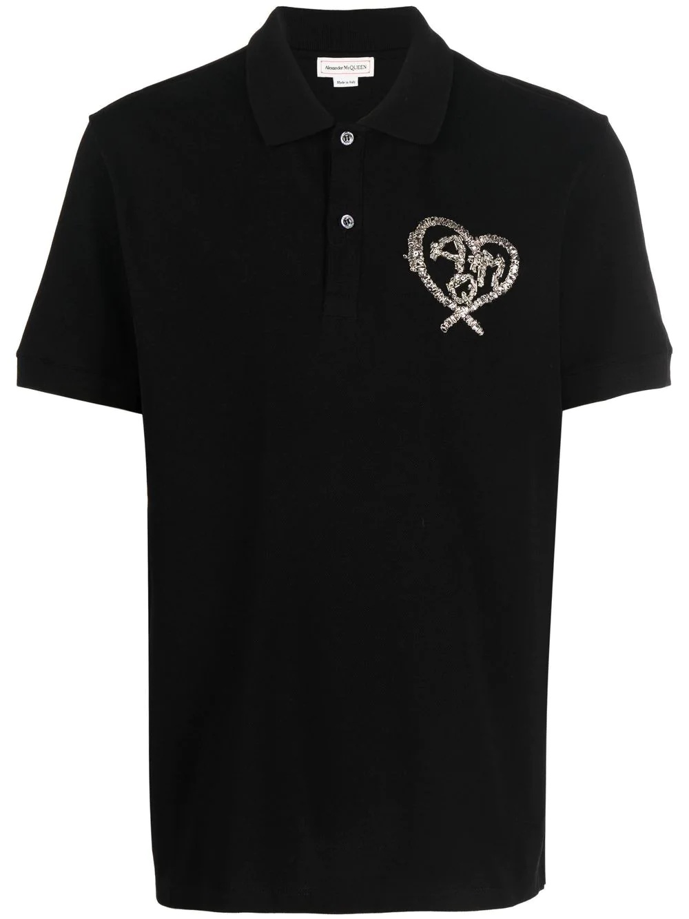 heart-embroidered polo shirt - 1