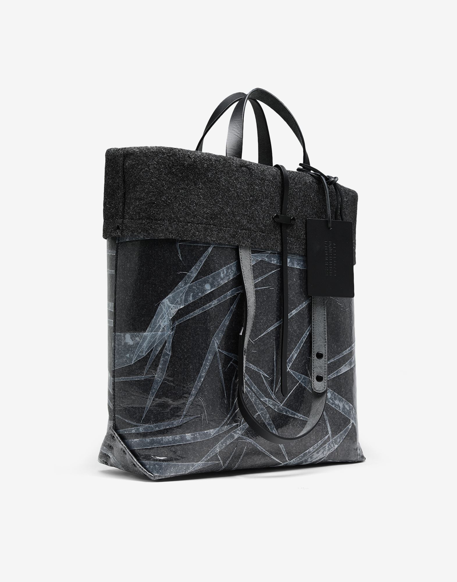 Felt wet look tote bag - 2