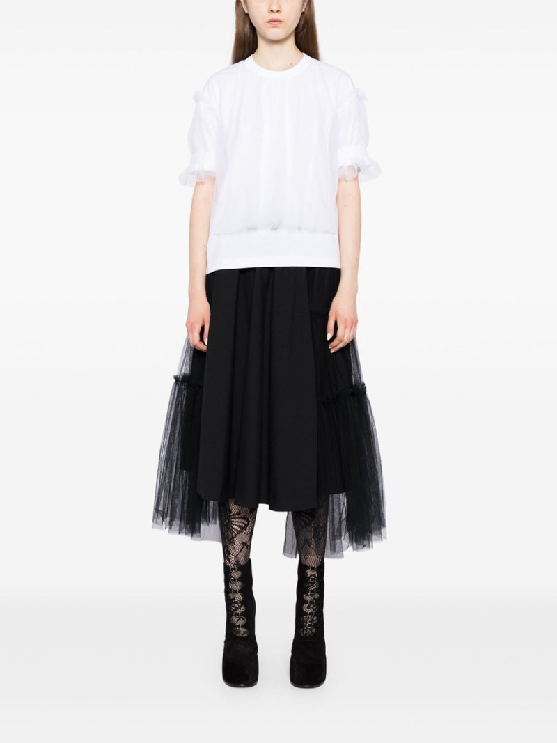 Noir Kei Ninomiya tulle-sleeved T-shirt outlook