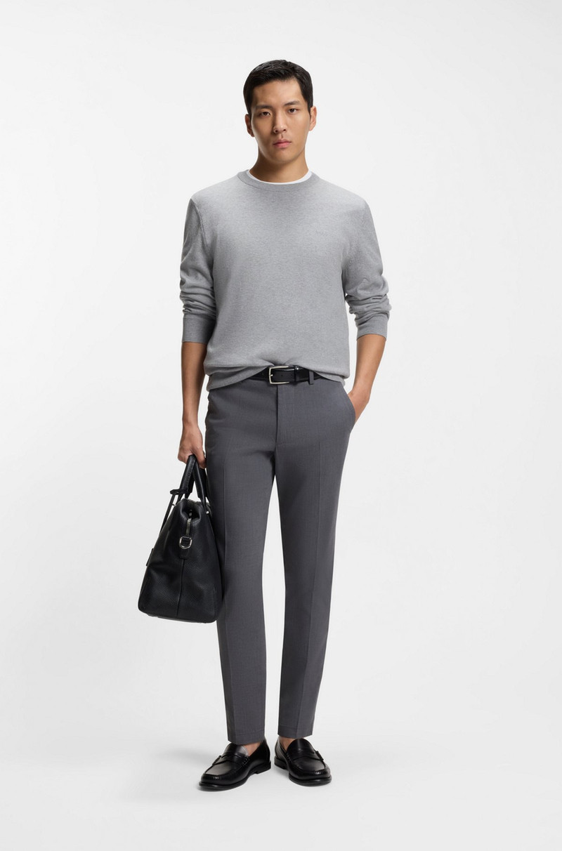 BOSS SLIM-FIT TROUSERS IN STRETCH-COTTON DOBBY outlook