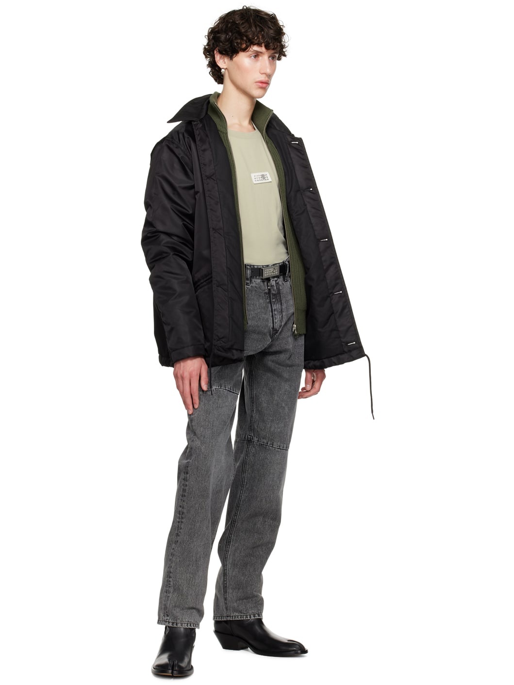 Gray Paneled Jeans - 4