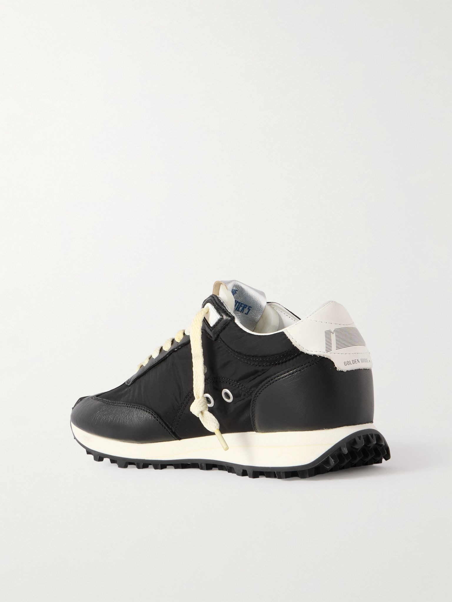 Running Marathon leather-trimmed shell sneakers Black - 3