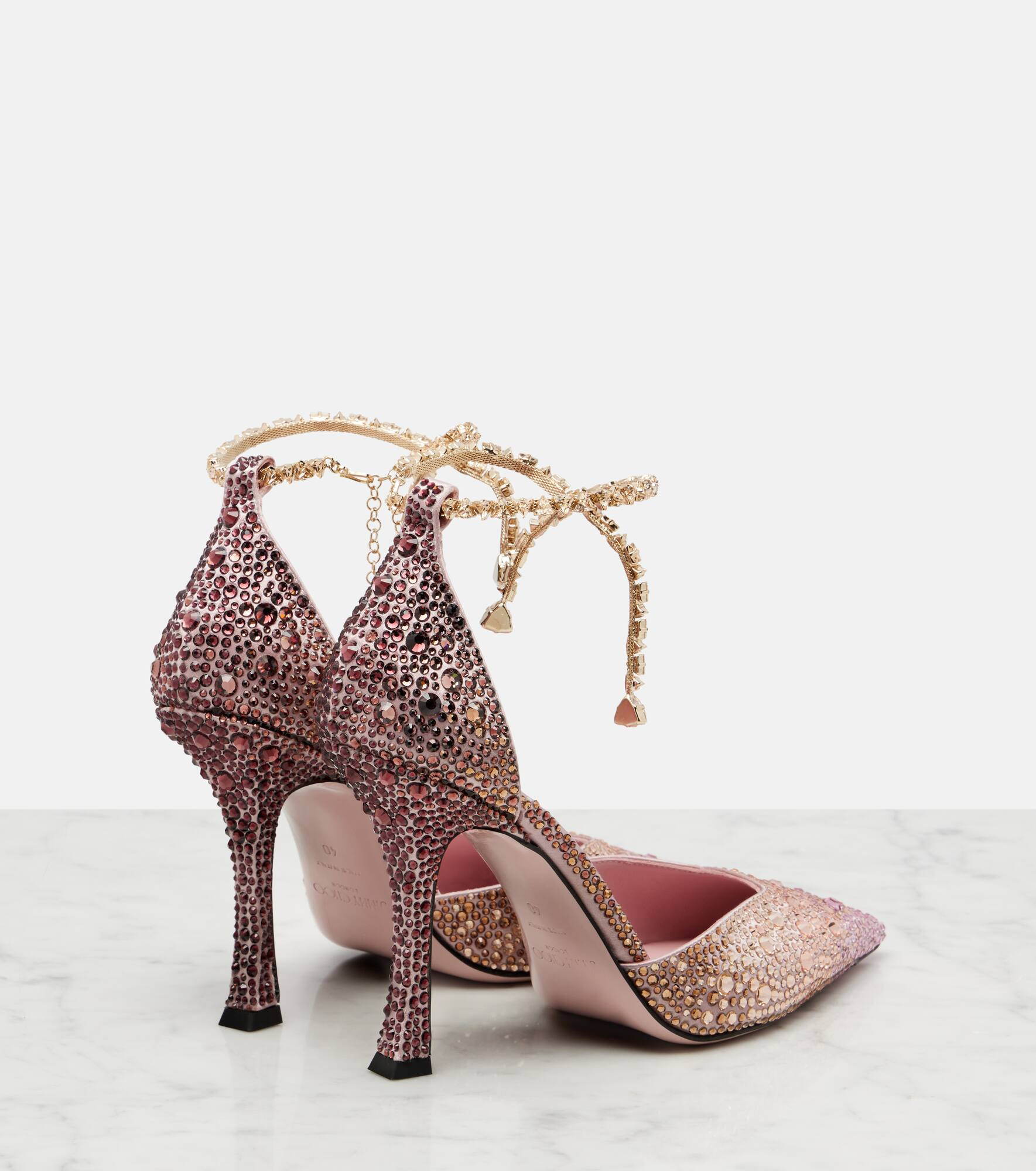 Stevie 100 crystal-embellished satin pumps - 2