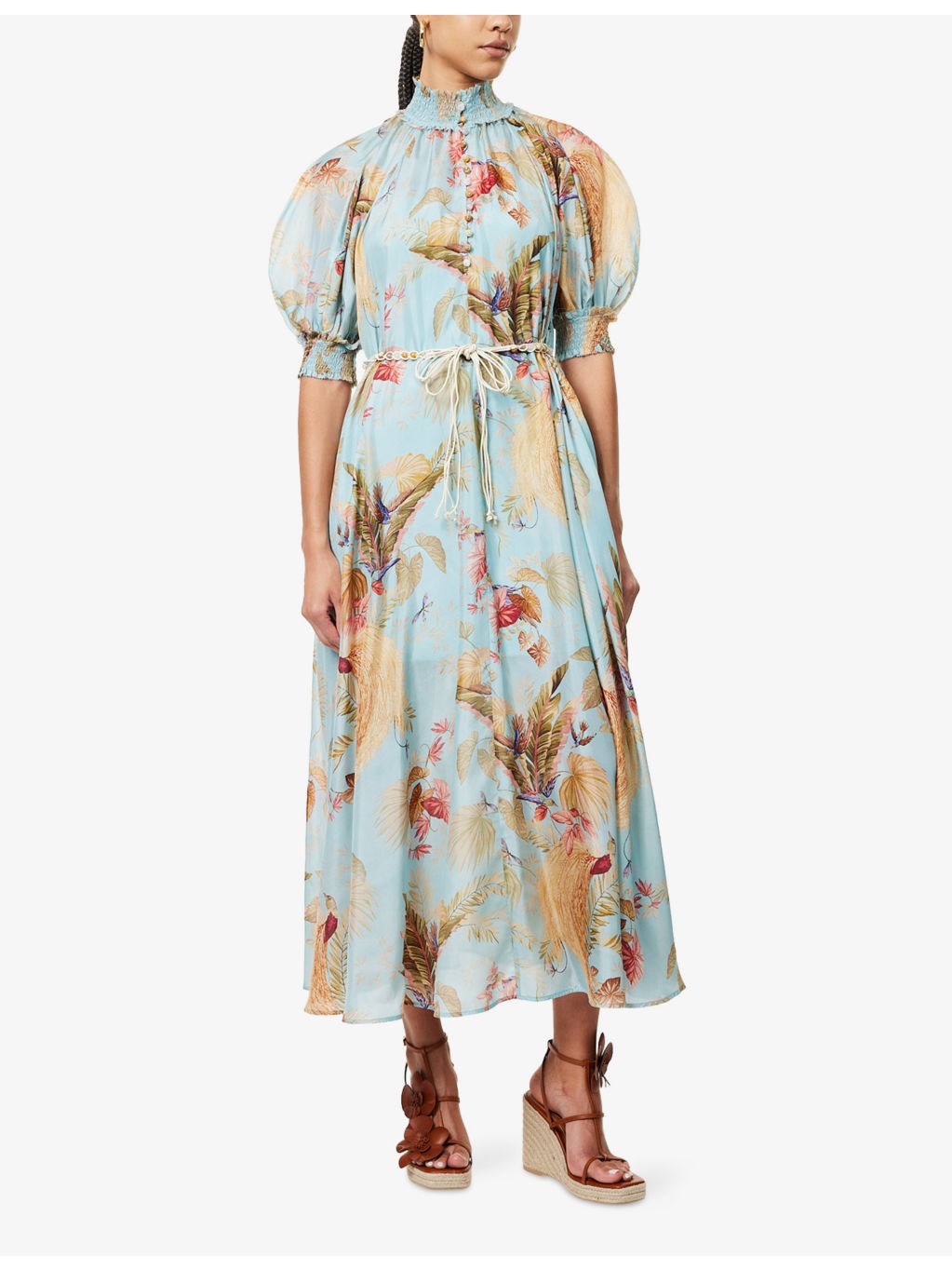 Ascension Billow Floral-Print Silk Maxi Dress - 3