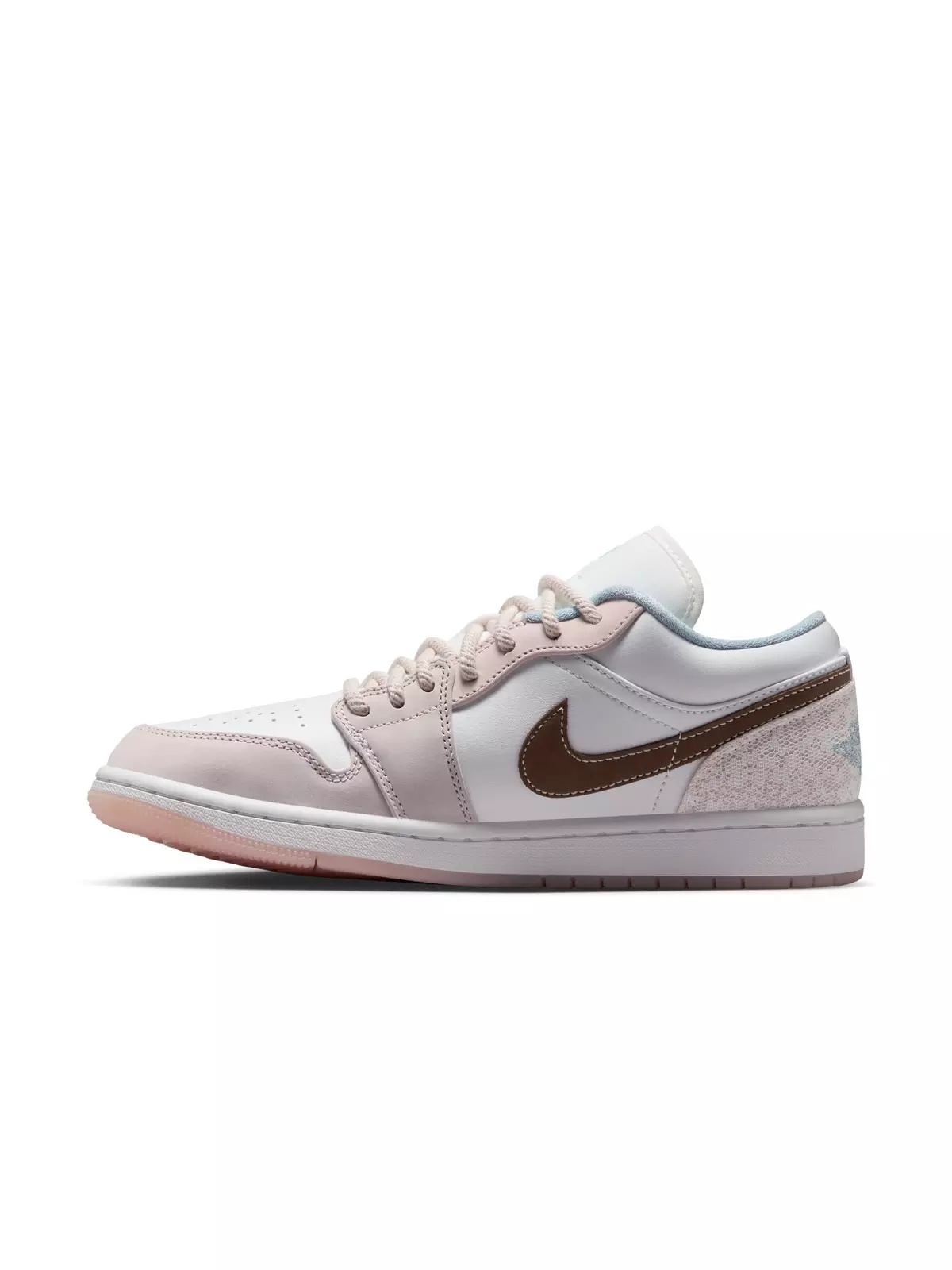 1 Low "White/Ironstone/Light Soft Pink" Women's Shoe - 4