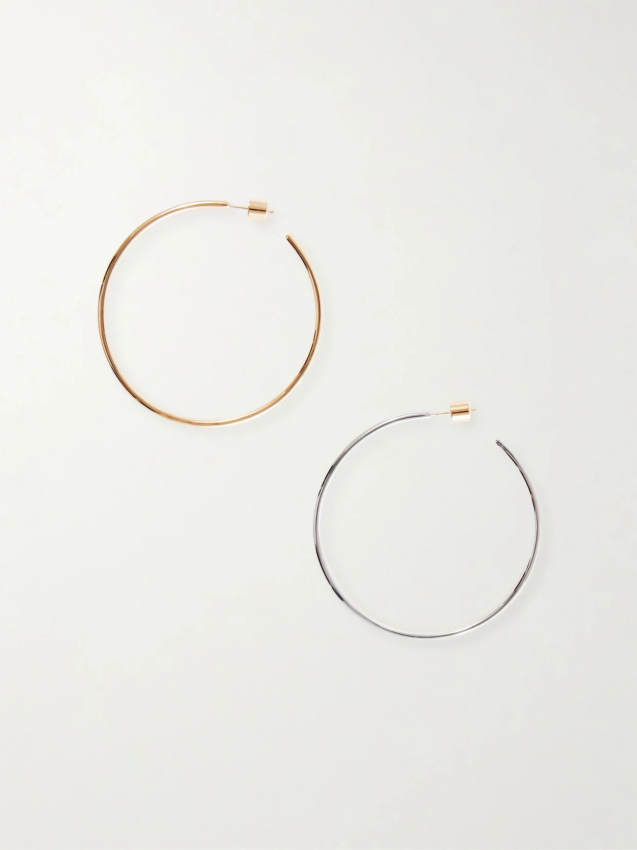 Thread Gold And Silver-tone Hoop Earrings - 1
