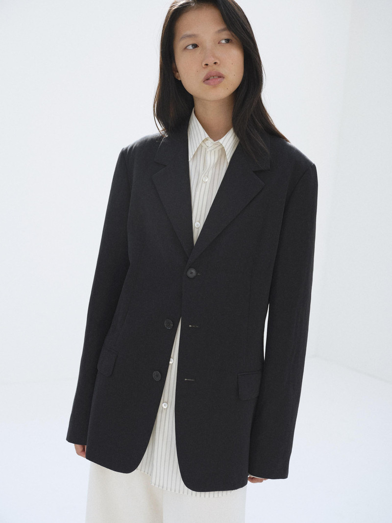 AURALEE HIGH-TWIST WOOL LINEN TWILL JACKET outlook
