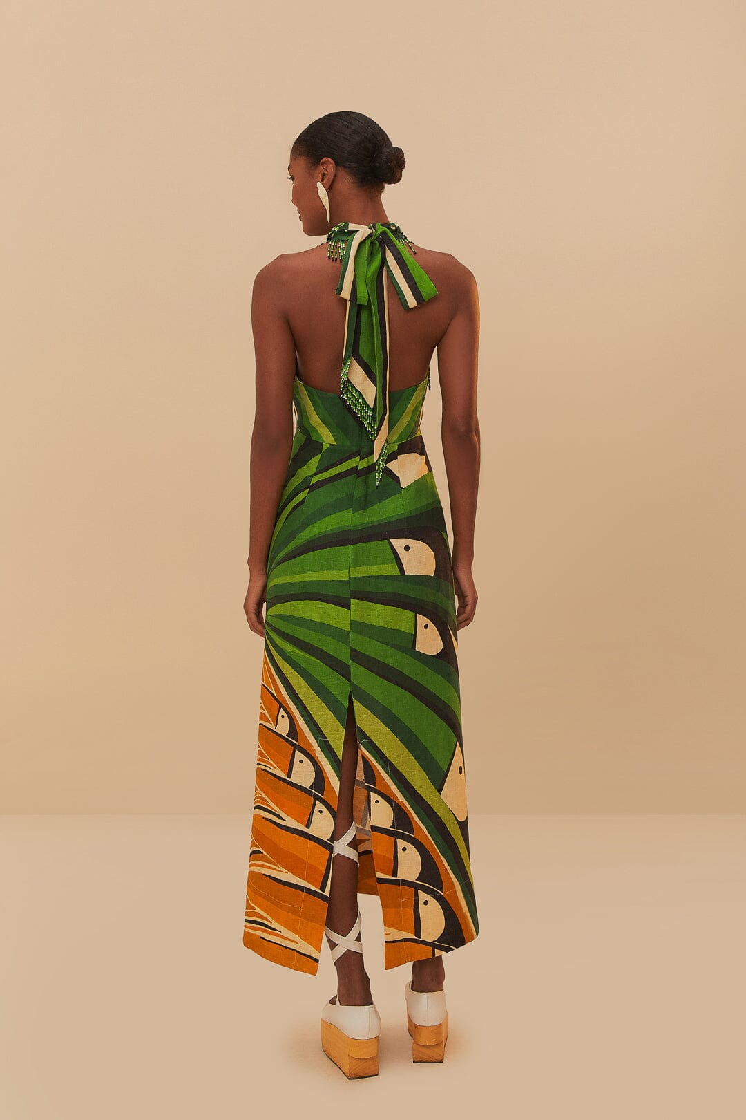 Green Toucan Tree Lenzing™ Ecovero™ Euroflax™ Maxi Dress - 4