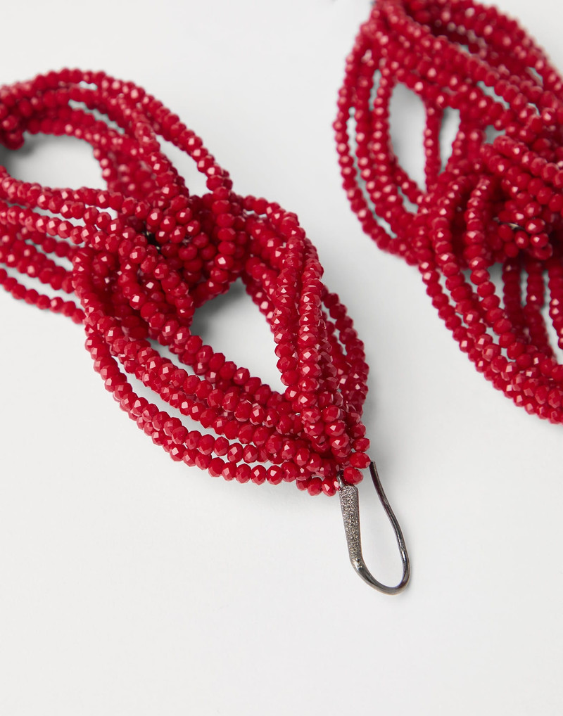 Brunello Cucinelli Red vetro and Sterling Silver drop earrings outlook