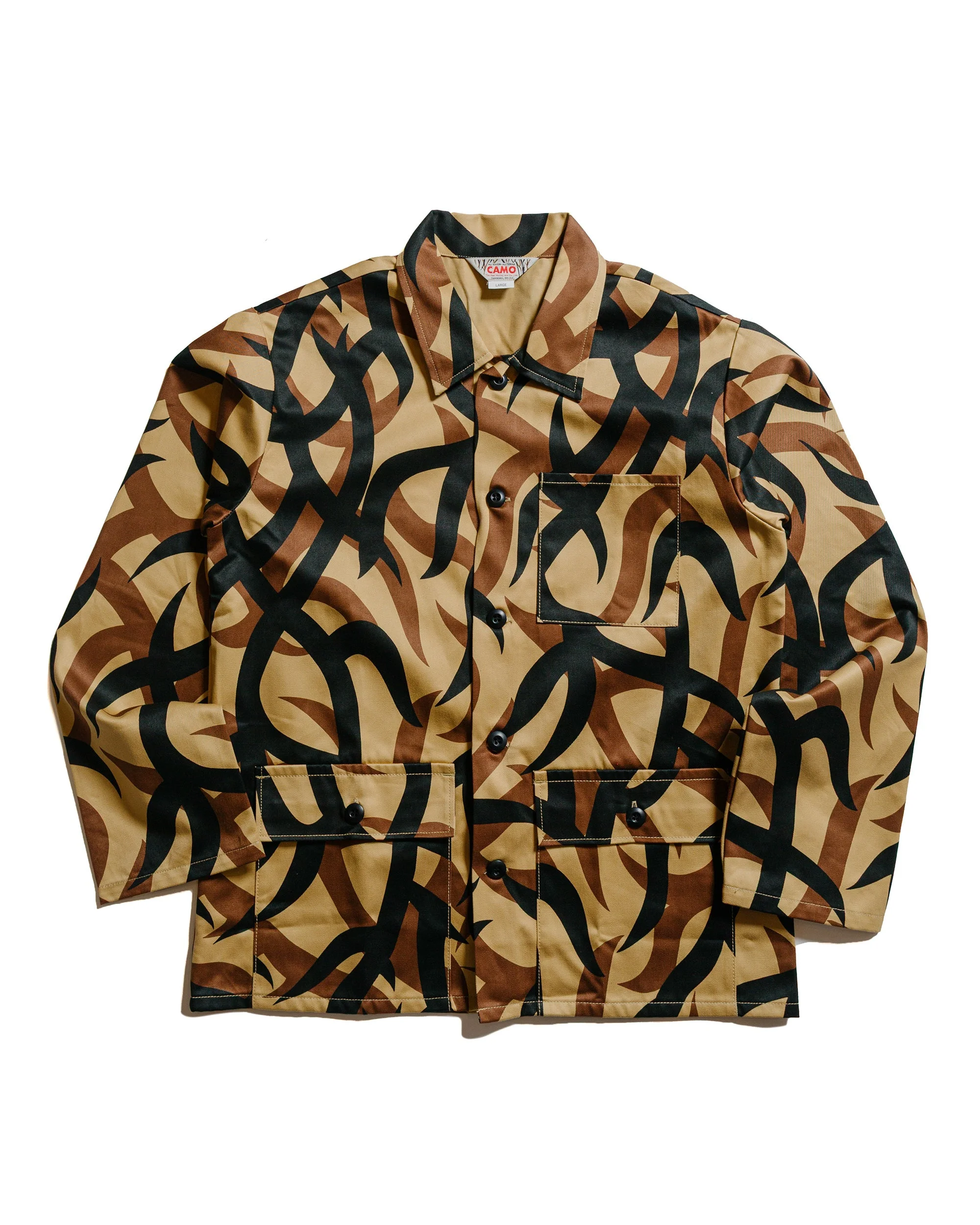 MJ25013 Tribal Camouflage Combat Jacket Beige - 1