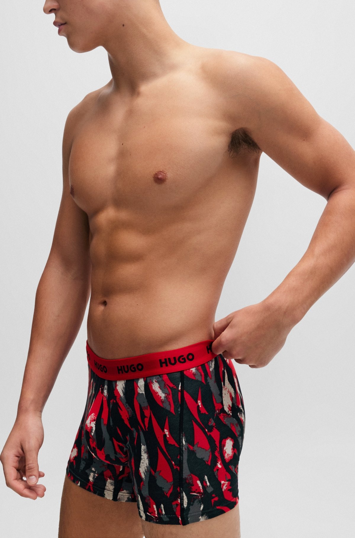 THREE-PACK OF STRETCH-COTTON BOXER BRIEFS WITH LOGO WAISTBANDS - 4