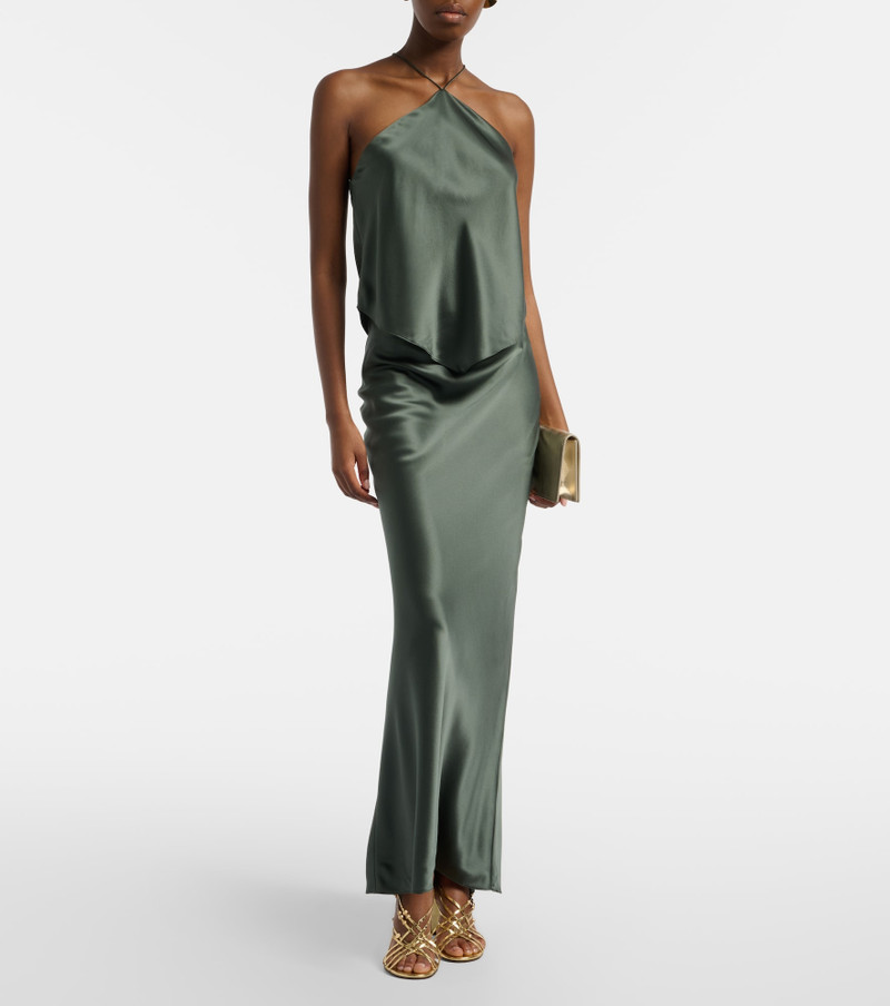 THE SEI Halterneck silk charmeuse top outlook