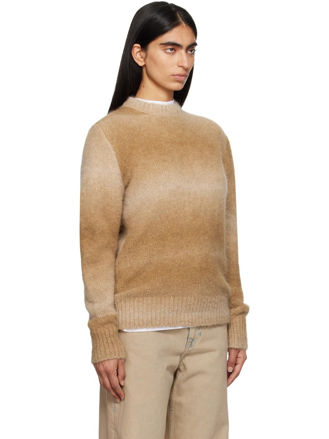 Tan Alpaca Round Neck Sweater - 2