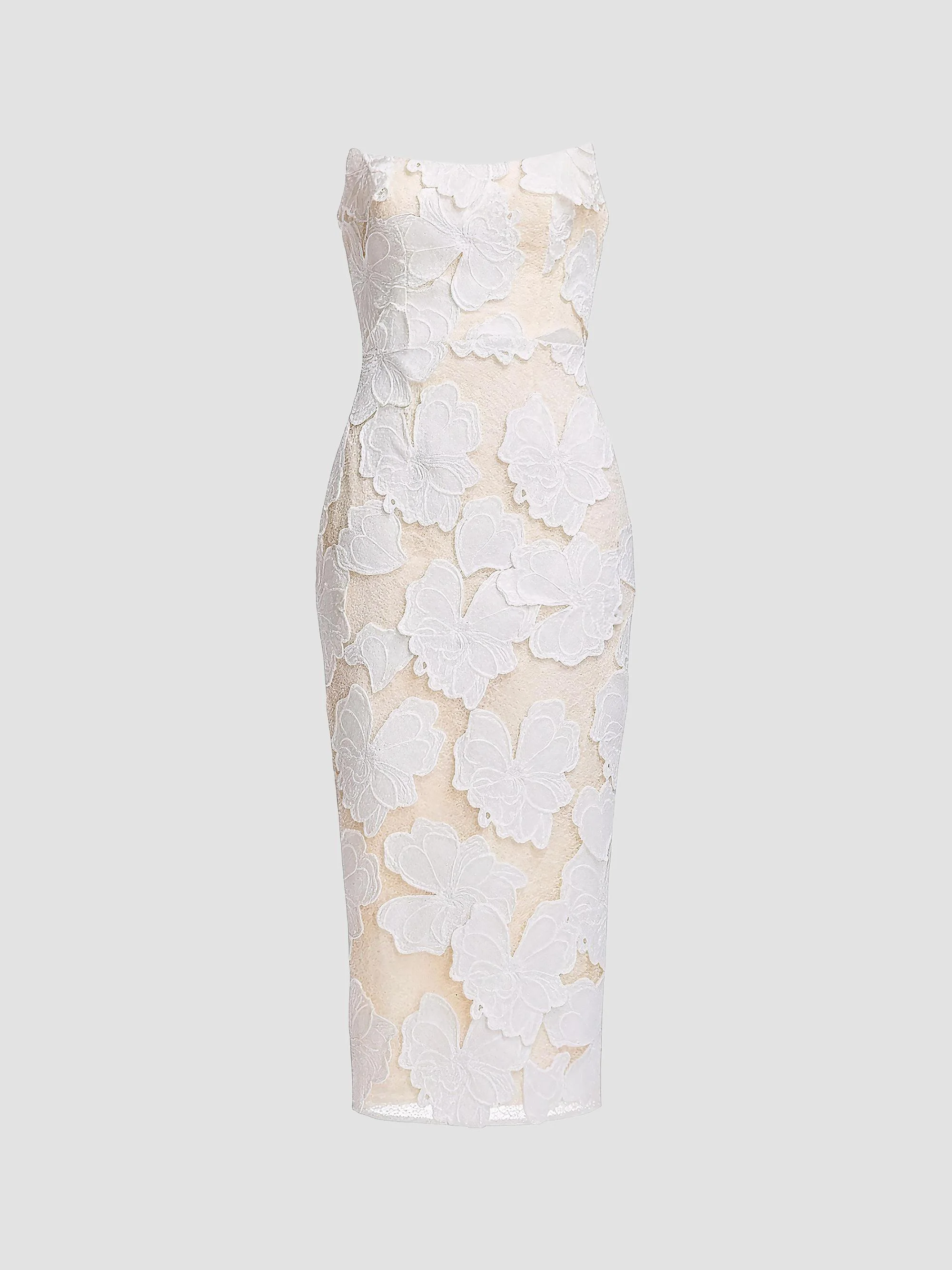 Women's Cosette Embroidered Midi-Dress - White Multi - 1