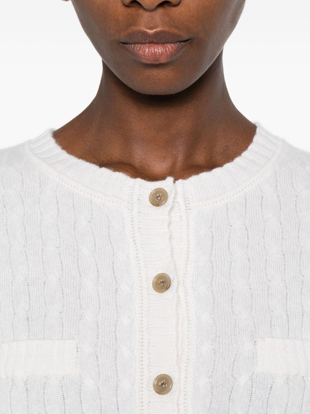 cable-knit button cardigan - 5