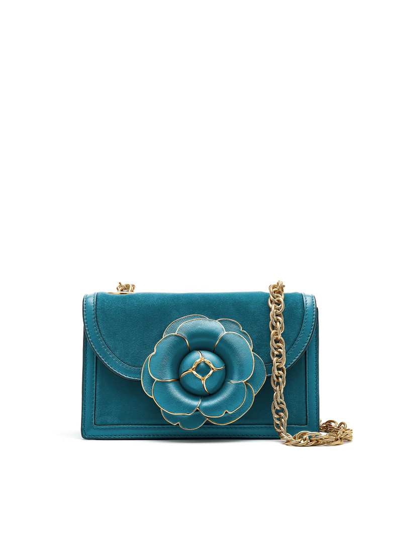 FRENCH BLUE VELVET TRO BAG 1