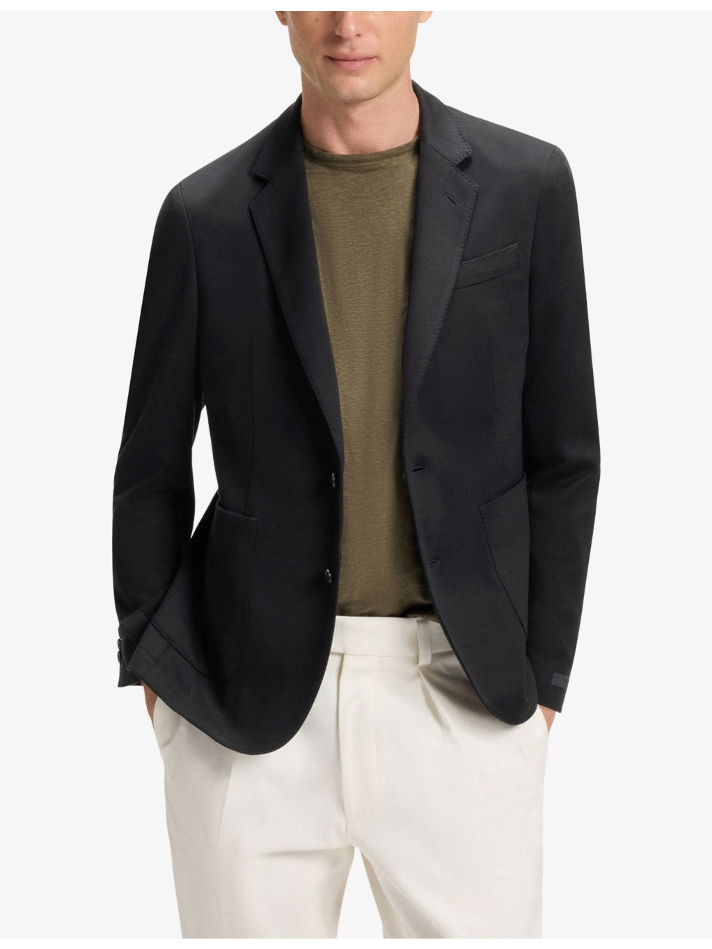Beckham x BOSS Slim-Fit Single-Breasted Cotton-Silk Blend Jacket - 3