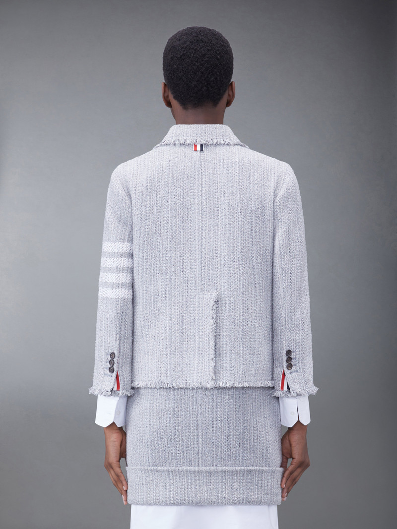 Thom Browne 4개의 막대기 줄무늬 tweed 재킷 outlook