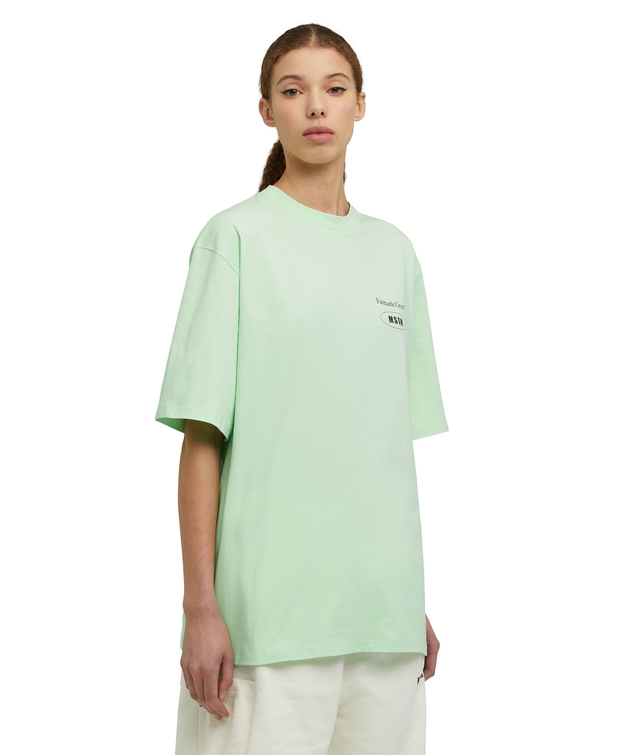 Organic cotton crewneck t-shirt from the MSGM Fantastic Green Capsule - 7