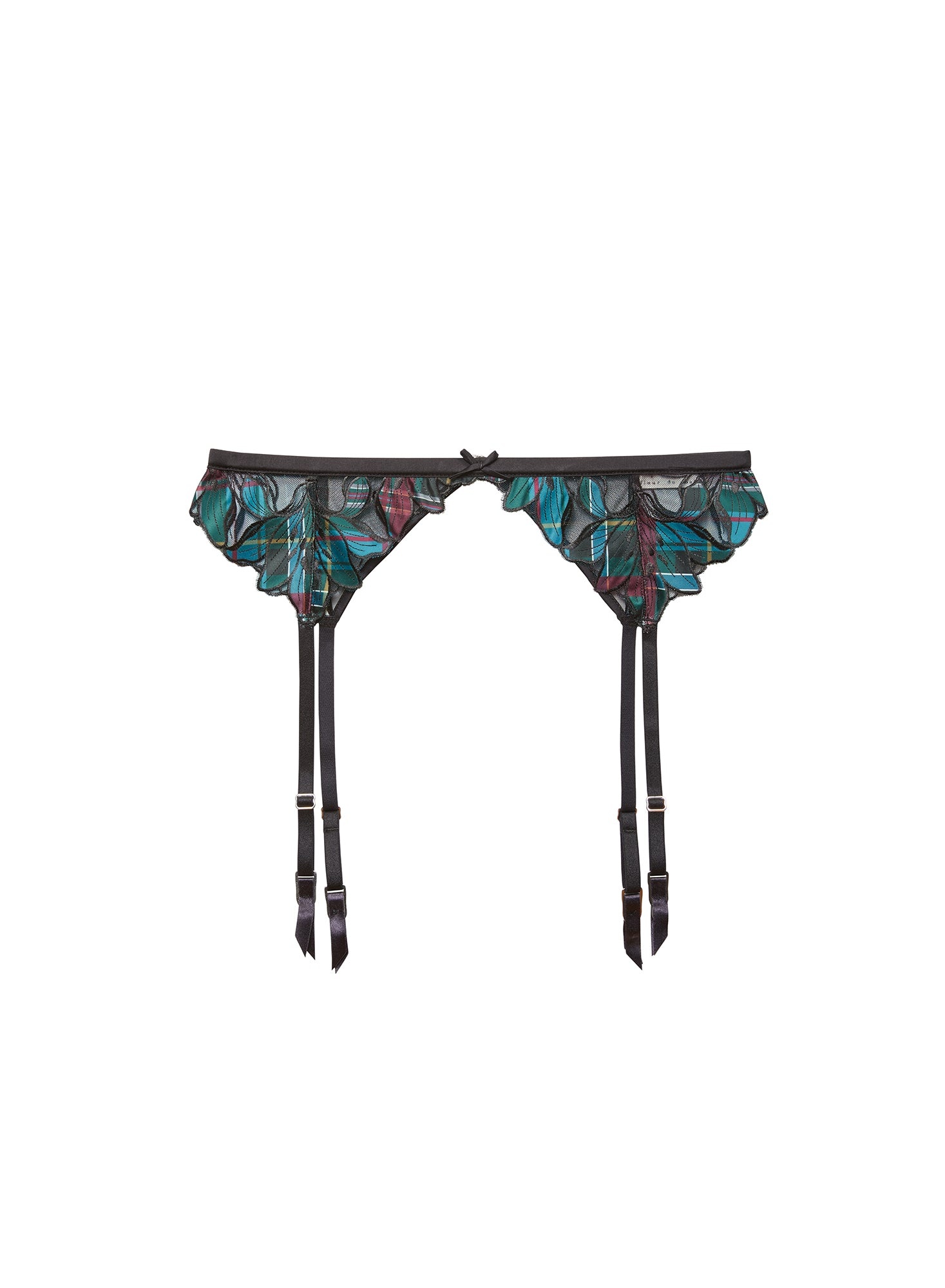 Lily Embroidery Garter Belt - 3