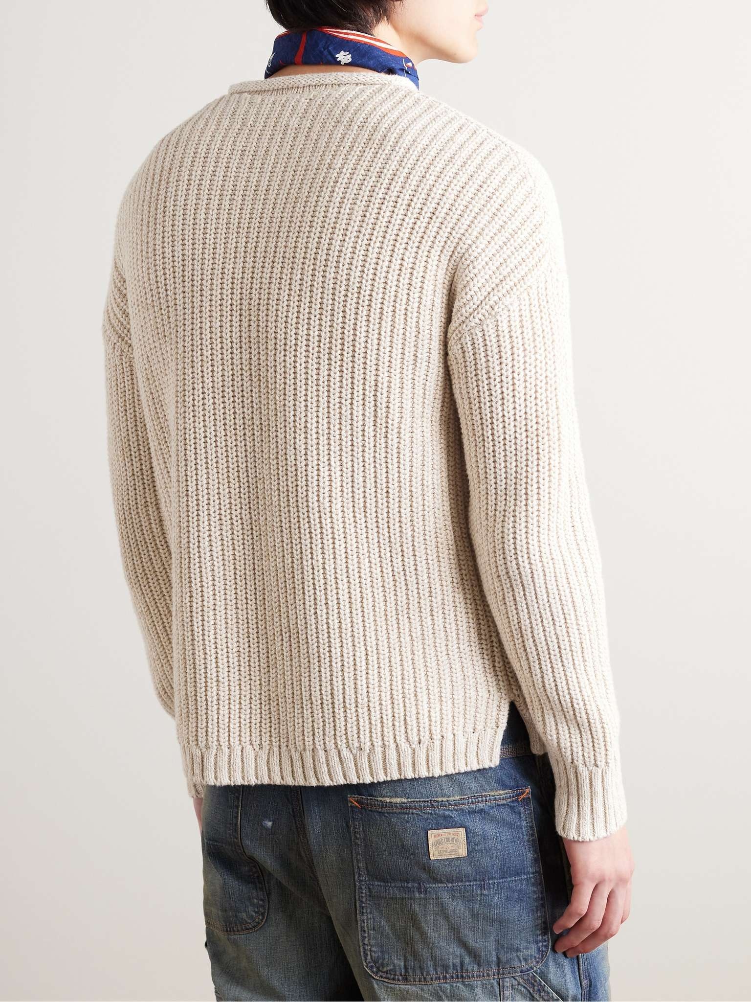 Ribbed Linen and Cotton-Blend Sweater - 3