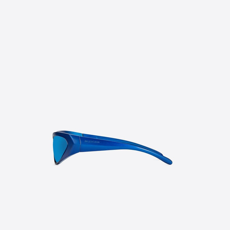 BALENCIAGA Metal Rectangle Sunglasses in Blue outlook
