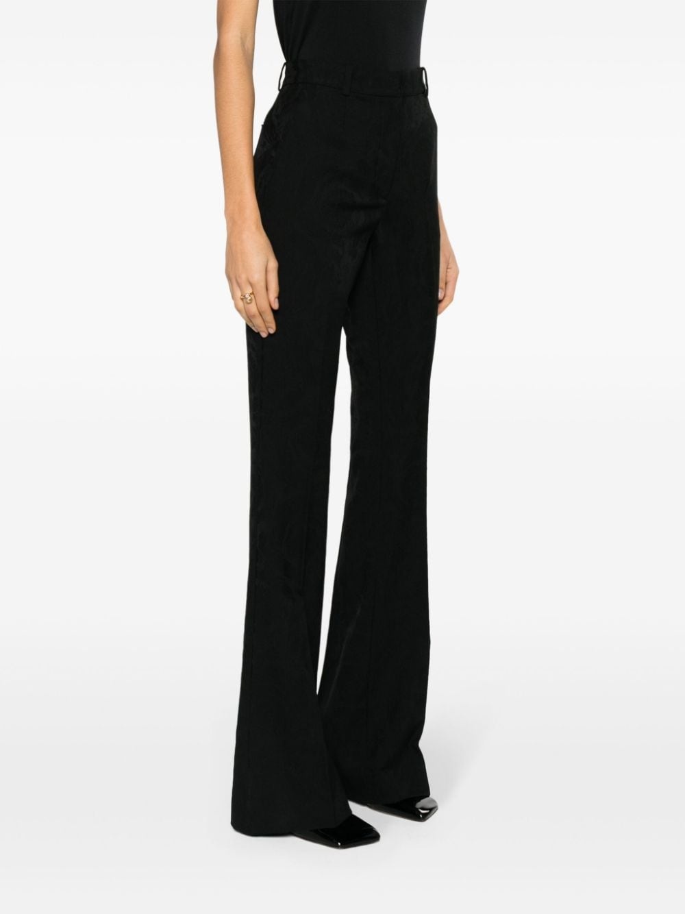 baroque-jacquard flared trousers - 3