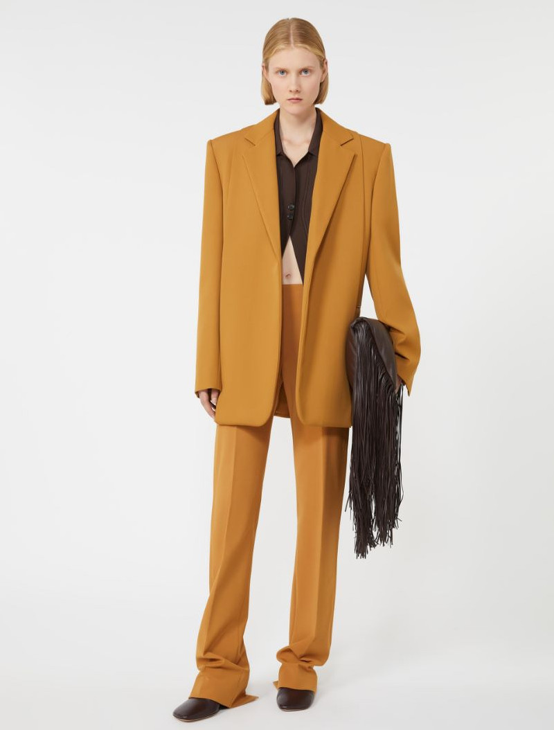 Sportmax Low-rise stretch trousers - RUNWAY - OCHRE outlook