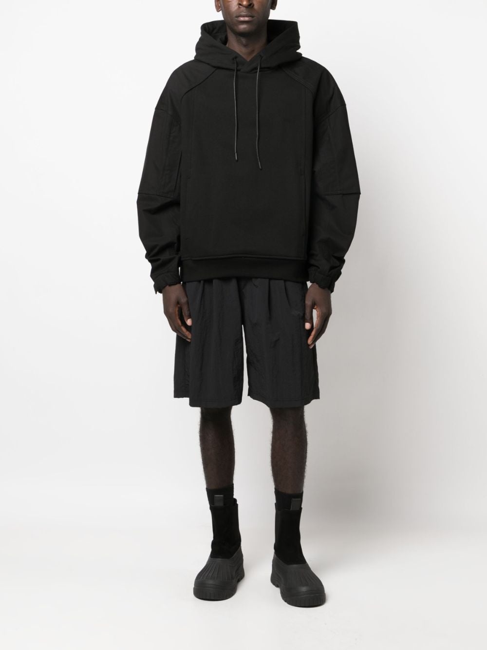 logo-embroidered cotton hoodie - 2