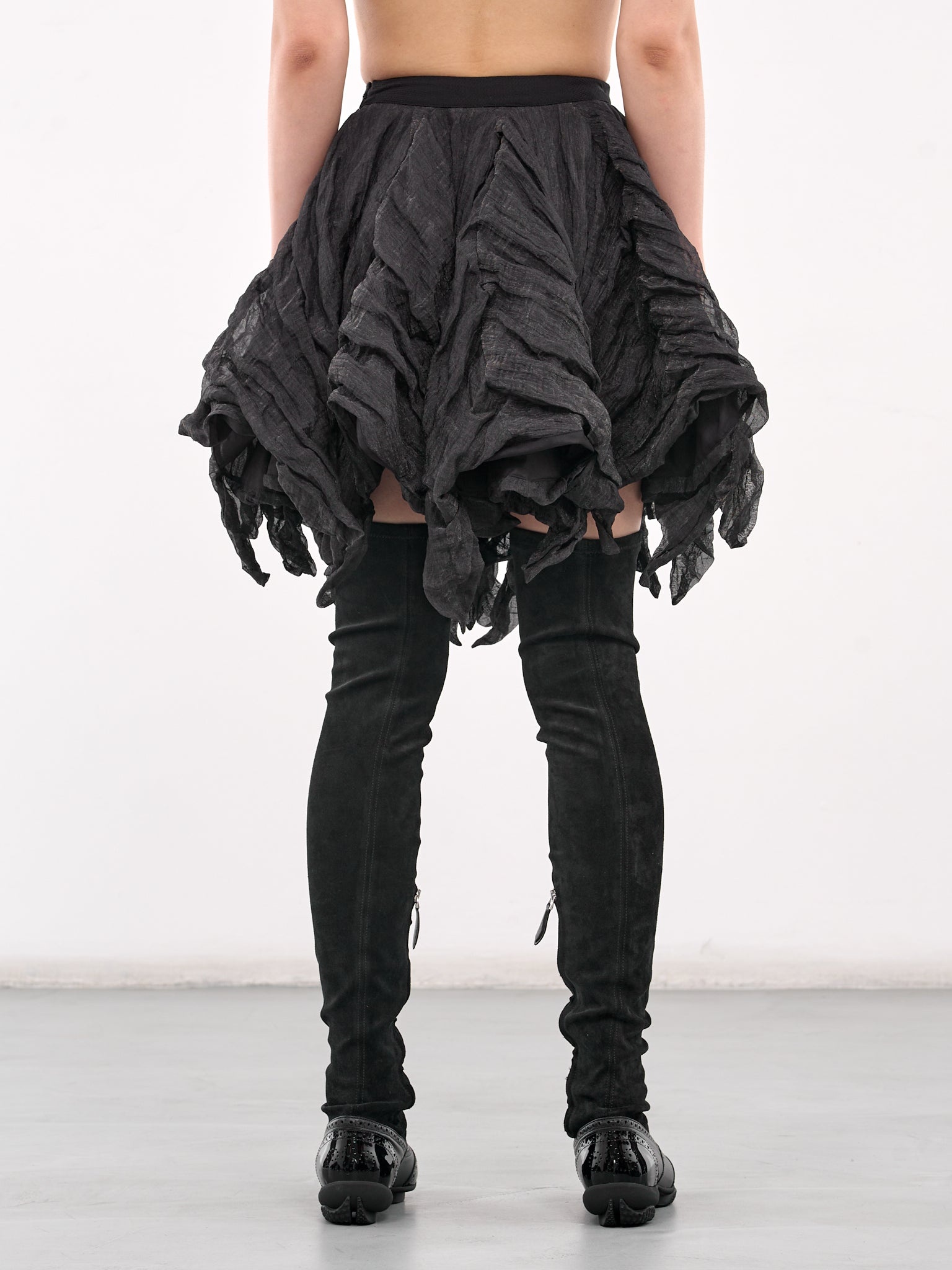 Wrinkled Ruffle Mini Skirt - 3