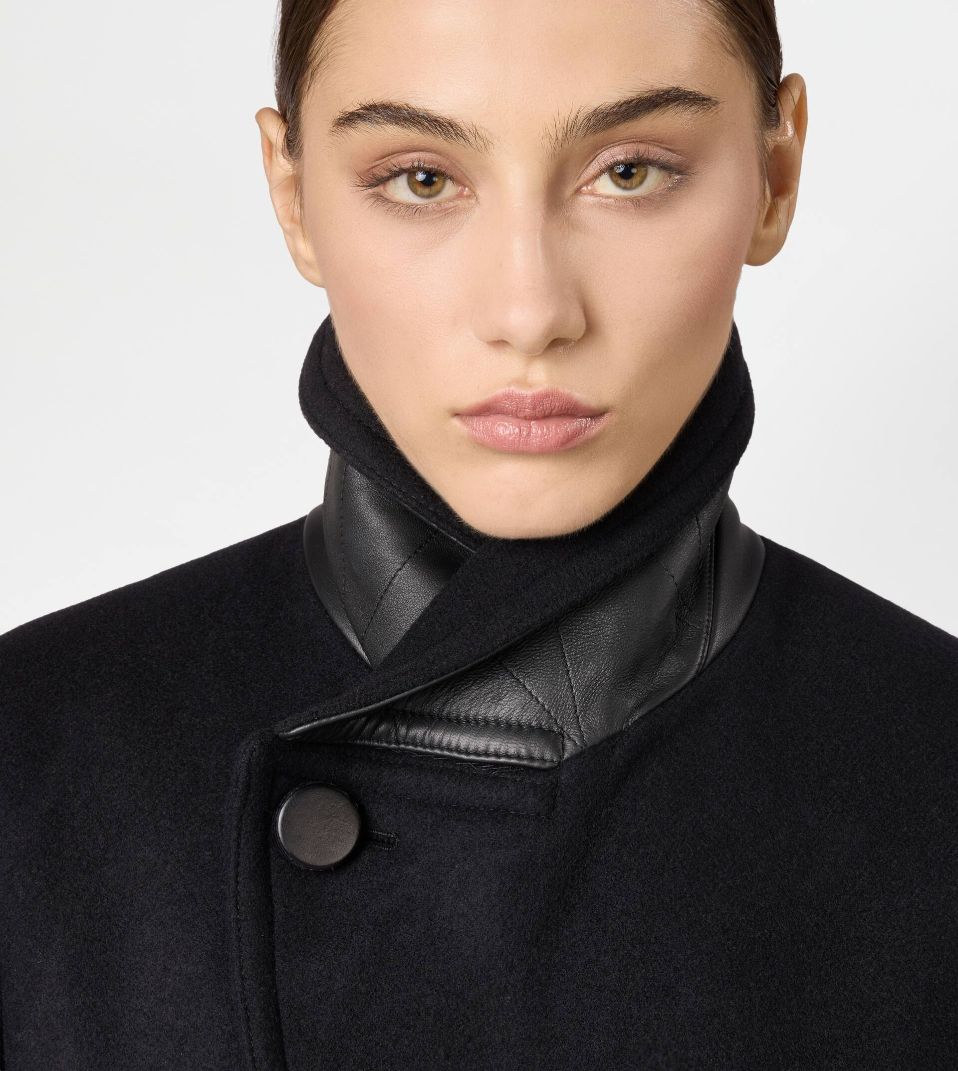 COAT IN WOOL - BLACK - 5